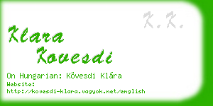 klara kovesdi business card