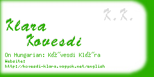 klara kovesdi business card
